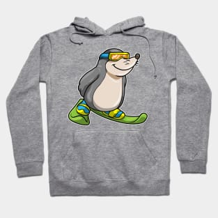 Mole as Skier with Skis & Ski goggles Hoodie